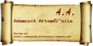 Adamcsik Artemíszia névjegykártya